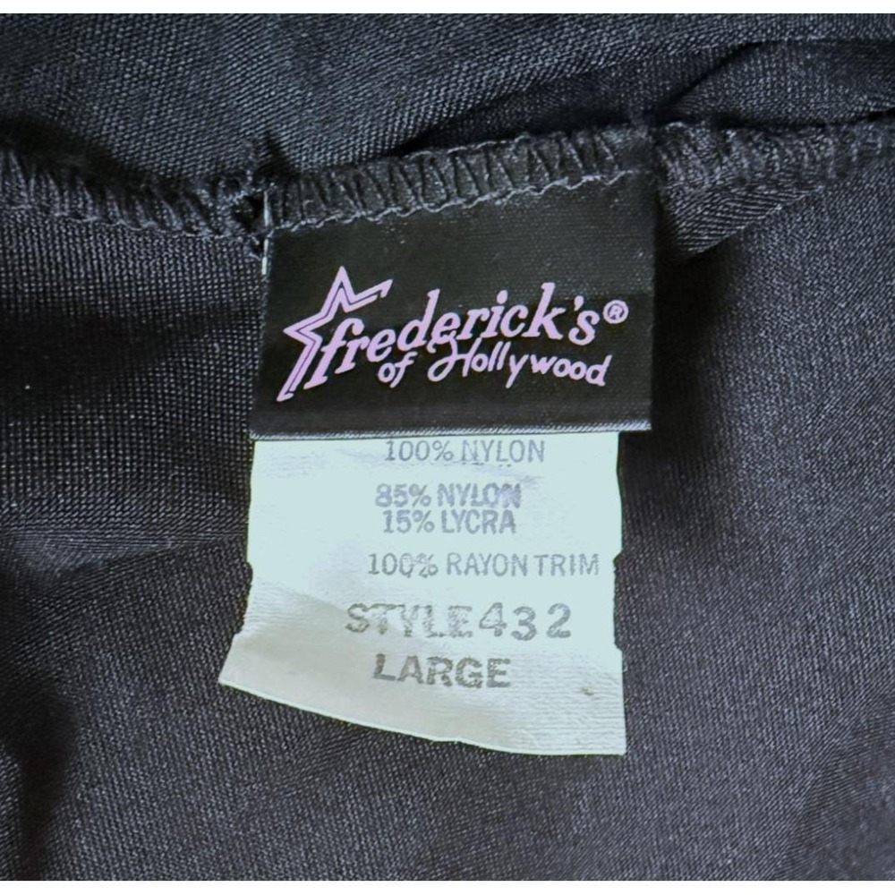 Vintage 80s 90s Frederick's of Hollywood Black Mini Slip Dress Lg USA Whimsigoth - Picture 3 of 15